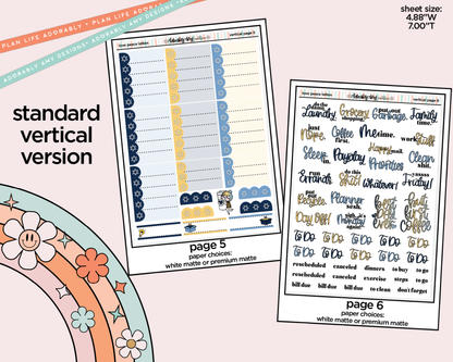 Vertical Love Peace Latkes Weekly Sticker Kit for Vertical Standard Size Planners or Insert