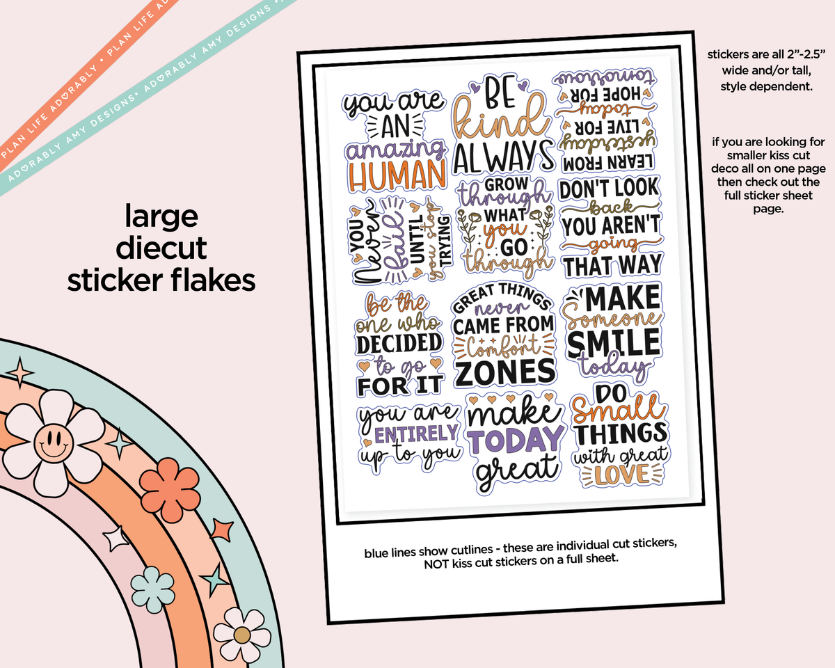 Learn From Yesterday Typography Sampler Planner Stickers - Adorably Amy Designs