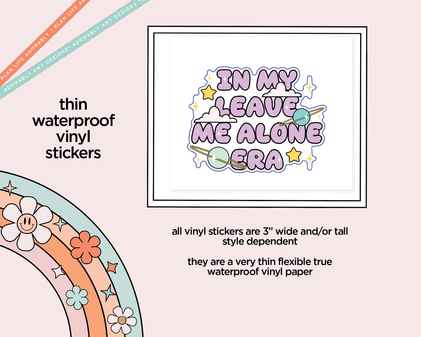 Waterproof Vinyl Large Diecut Stickers - In My Leave Me Alone Era