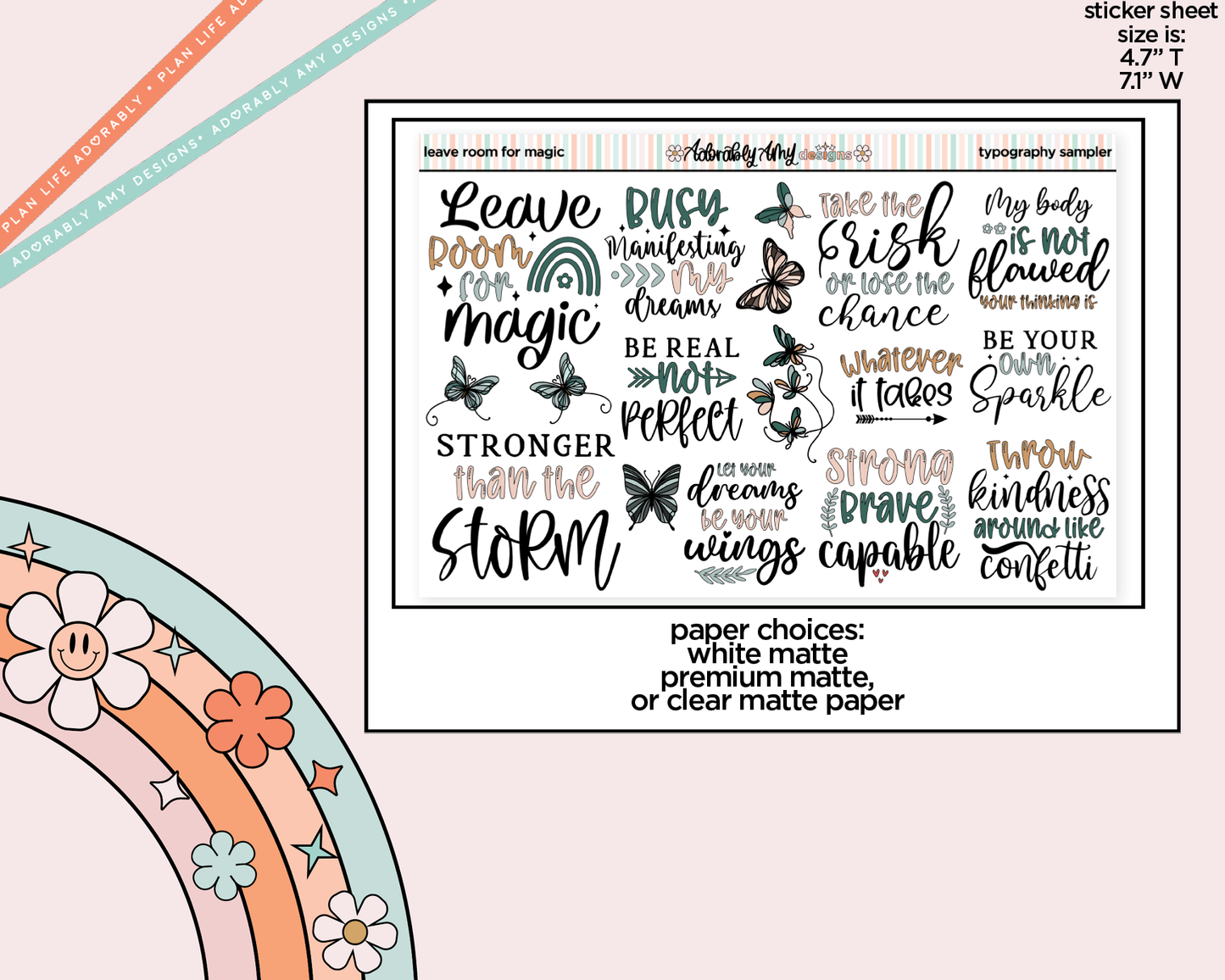 Leave Room for Magic Deco Typography Sampler Planner Stickers