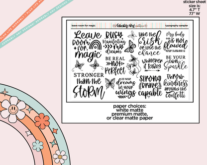 Leave Room for Magic Deco Typography Sampler Planner Stickers