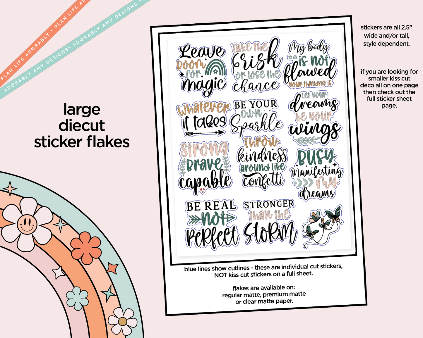 Leave Room for Magic Deco Typography Sampler Planner Stickers