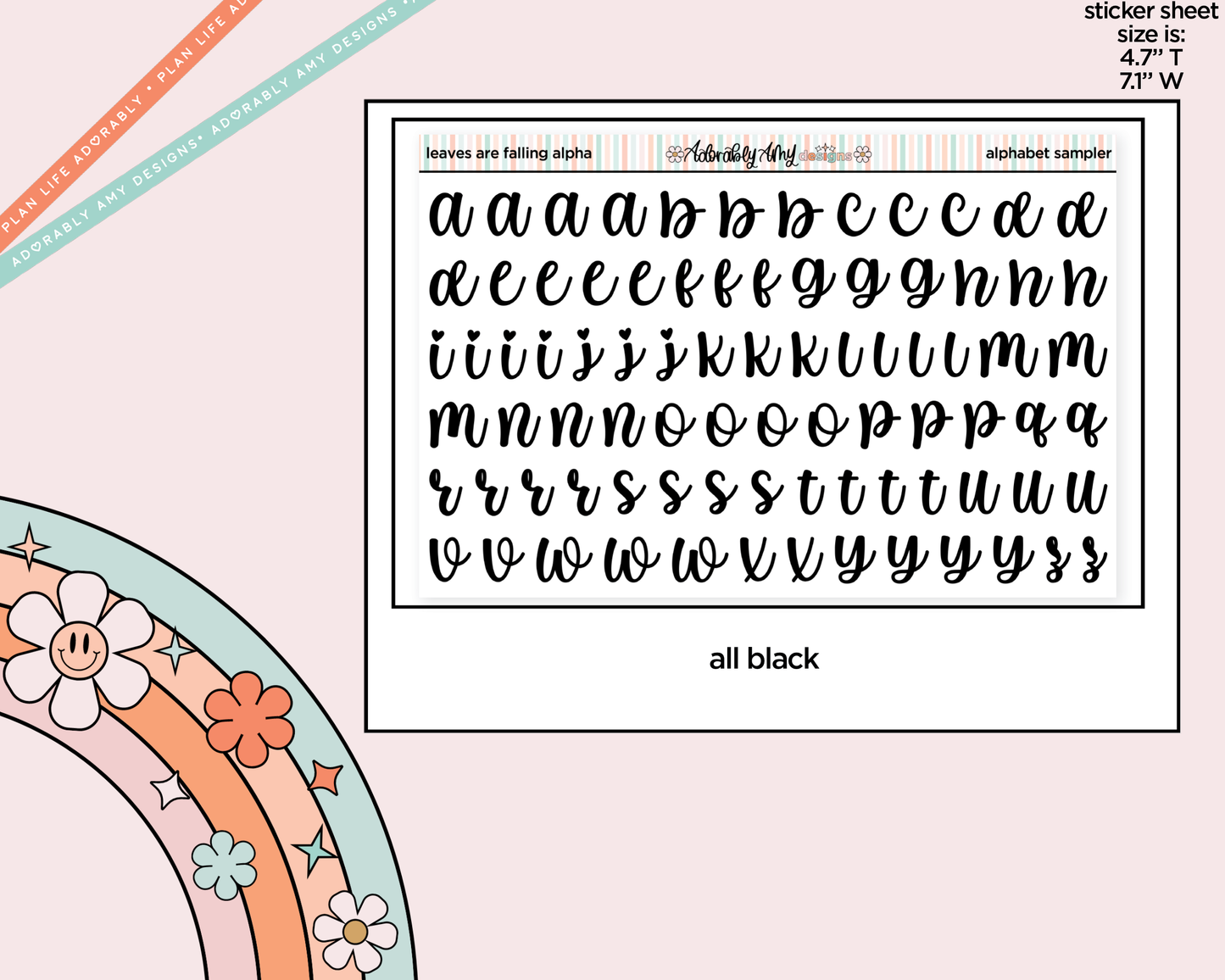 Leaves are Falling Alphabet Stickers Deco Typography Sampler Planner Stickers