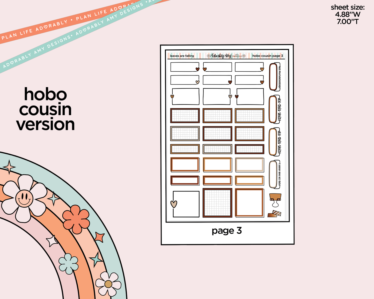 Hobonichi Cousin Weekly Leaves are Falling Planner Sticker Kit for Hobo Cousin or Similar Planners