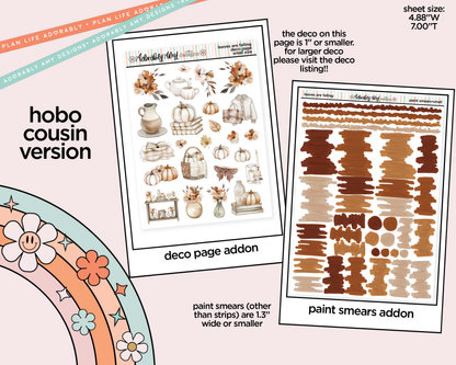 Hobonichi Cousin Weekly Leaves are Falling Planner Sticker Kit for Hobo Cousin or Similar Planners