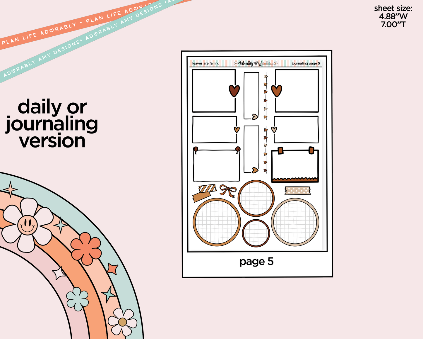 Journaling and Daily Planning Leaves are Falling Planner Sticker Kit