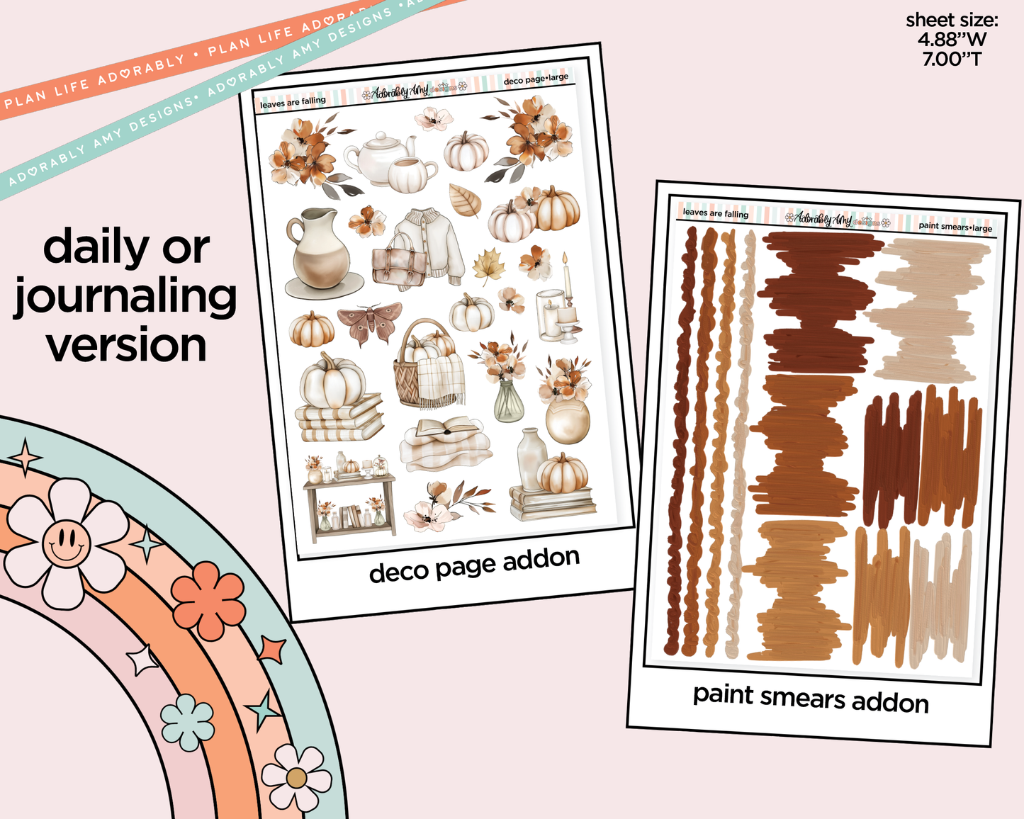 Journaling and Daily Planning Leaves are Falling Planner Sticker Kit