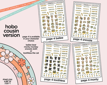 Hobonichi Cousin Weekly Sweet Lemon Bunny Planner Sticker Kit for Hobo Cousin or Similar Planners