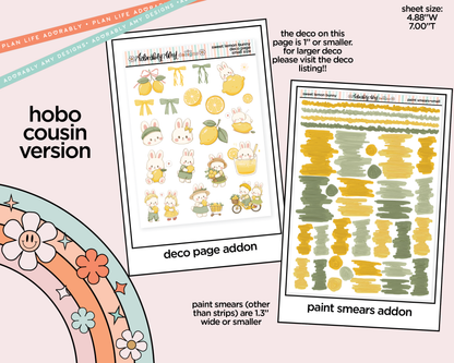 Hobonichi Cousin Weekly Sweet Lemon Bunny Planner Sticker Kit for Hobo Cousin or Similar Planners