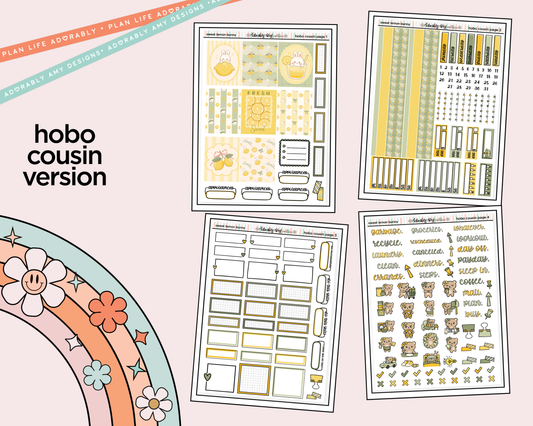 Hobonichi Cousin Weekly Sweet Lemon Bunny Planner Sticker Kit for Hobo Cousin or Similar Planners - Adorably Amy Designs