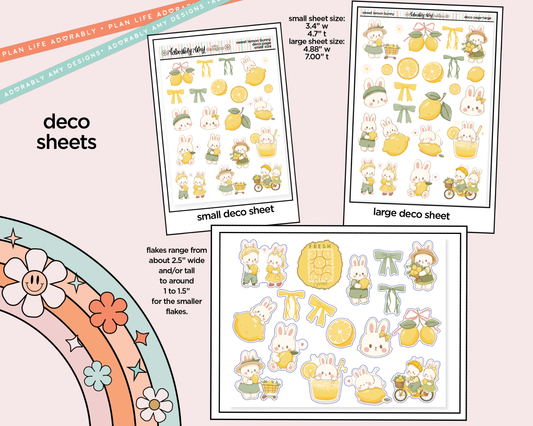 Sweet Lemon Bunny Weekly Kit Deco Pages - All Sizes - Adorably Amy Designs