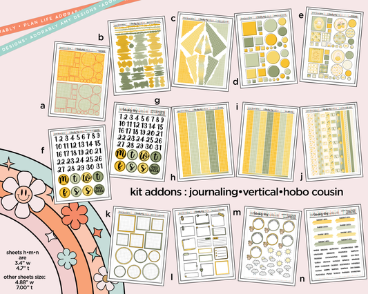 Sweet Lemon Bunny Weekly Kit Addons - All Sizes - Strips, Smears and More! - Adorably Amy Designs