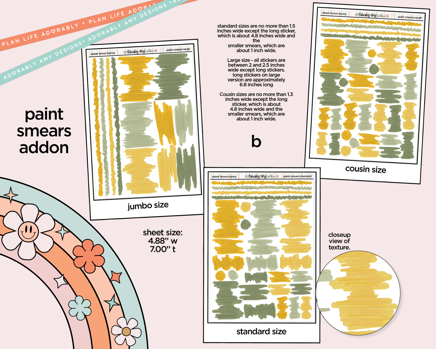 Sweet Lemon Bunny Weekly Kit Addons - All Sizes - Strips, Smears and More!