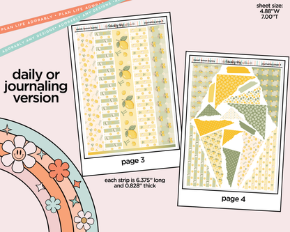 Journaling and Daily Planning Sweet Lemon Bunny Planner Sticker Kit