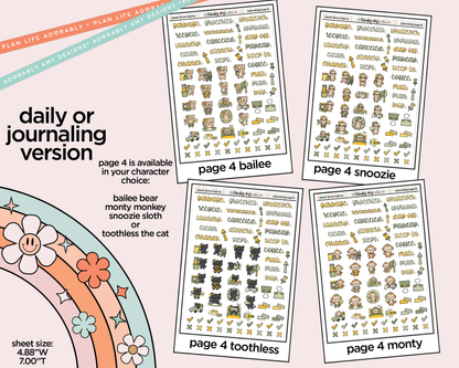Journaling and Daily Planning Sweet Lemon Bunny Planner Sticker Kit