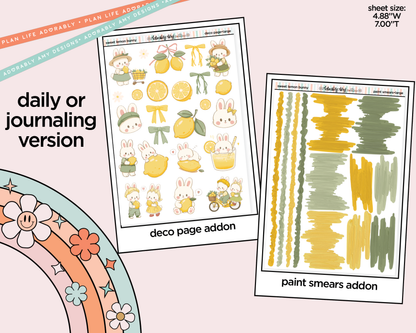 Journaling and Daily Planning Sweet Lemon Bunny Planner Sticker Kit