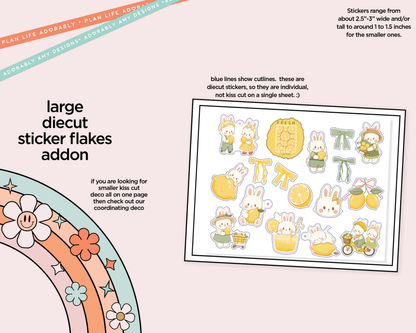 Journaling and Daily Planning Sweet Lemon Bunny Planner Sticker Kit