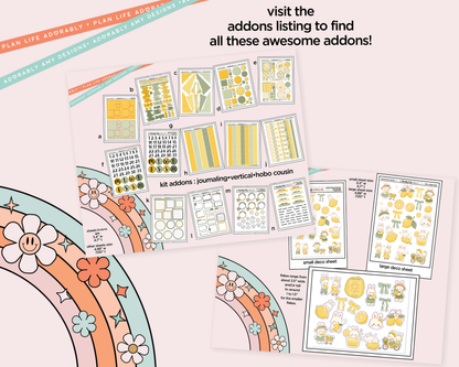 Journaling and Daily Planning Sweet Lemon Bunny Planner Sticker Kit