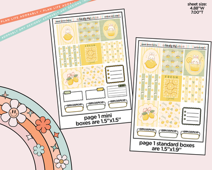 Vertical Sweet Lemon Bunny Kit for Vertical Standard Size Planners or Insert