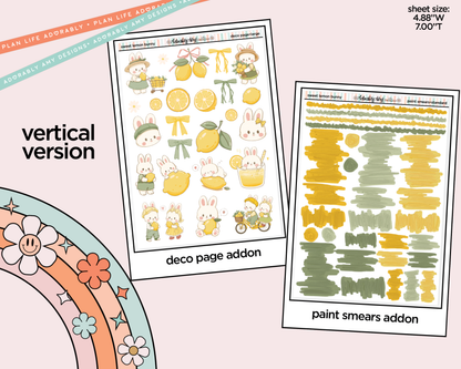 Vertical Sweet Lemon Bunny Kit for Vertical Standard Size Planners or Insert