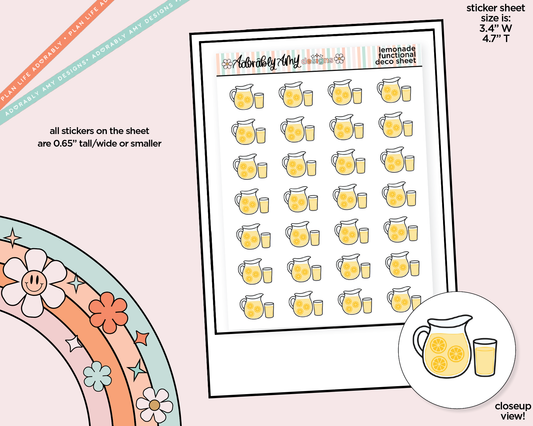 Lemonade Doodled Icon Stickers - Adorably Amy Designs