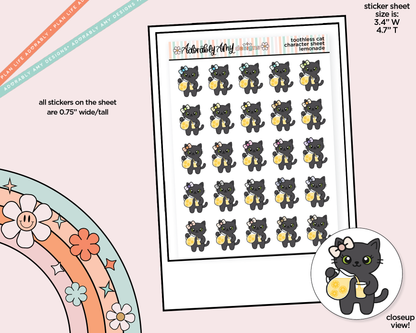 Toothless Cat Lemonade Decoration Character Planner Stickers - Adorably Amy Designs