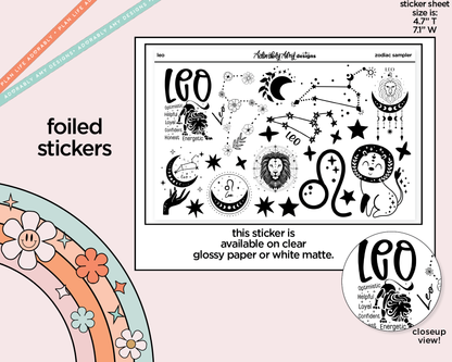 Foiled Zodiac Collection Leo Deco Typography Sampler