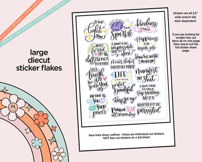 Hand Lettered Let Your Light Shine Typography Sampler Planner Stickers - Adorably Amy Designs