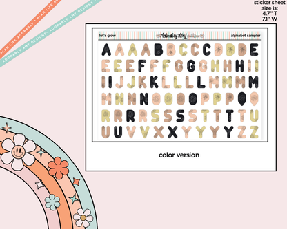 Let's Glow Alphabet Stickers Deco Typography Sampler Planner Stickers