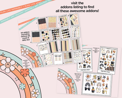 Vertical Let's Glow Weekly Sticker Kit for Vertical Standard Size Planners or Insert