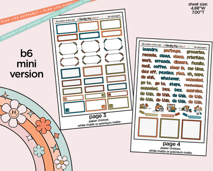 Mini B6 Life's Better on the Road Planner Sticker Kit sized for ANY Vertical Insert