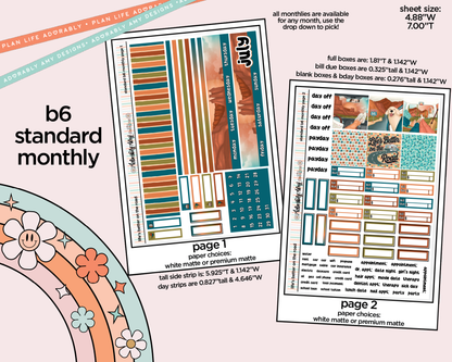 Standard B6 Monthly Pick Your Month Life's Better on the Road in My Hand Planner Sticker Kit for some B6 Planners
