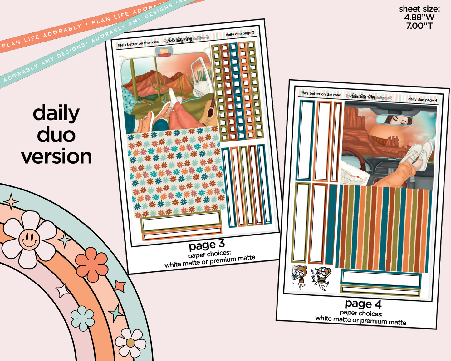 Daily Duo Life's Better on the Road in My Hand Weekly Planner Sticker Kit for Daily Duo Planner