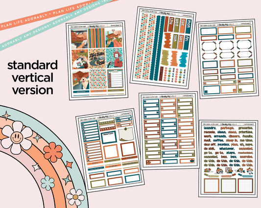 Vertical Life's Better on the Road Weekly Sticker Kit for Vertical Standard Size Planners or Insert