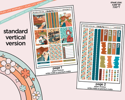 Vertical Life's Better on the Road Weekly Sticker Kit for Vertical Standard Size Planners or Insert