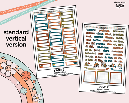 Vertical Life's Better on the Road Weekly Sticker Kit for Vertical Standard Size Planners or Insert