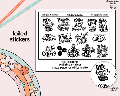 Foiled Reading is Lit Deco Typography Sampler Planner Stickers