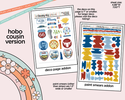Hobonichi Cousin Weekly Land of Lincoln Planner Sticker Kit for Hobo Cousin or Similar Planners