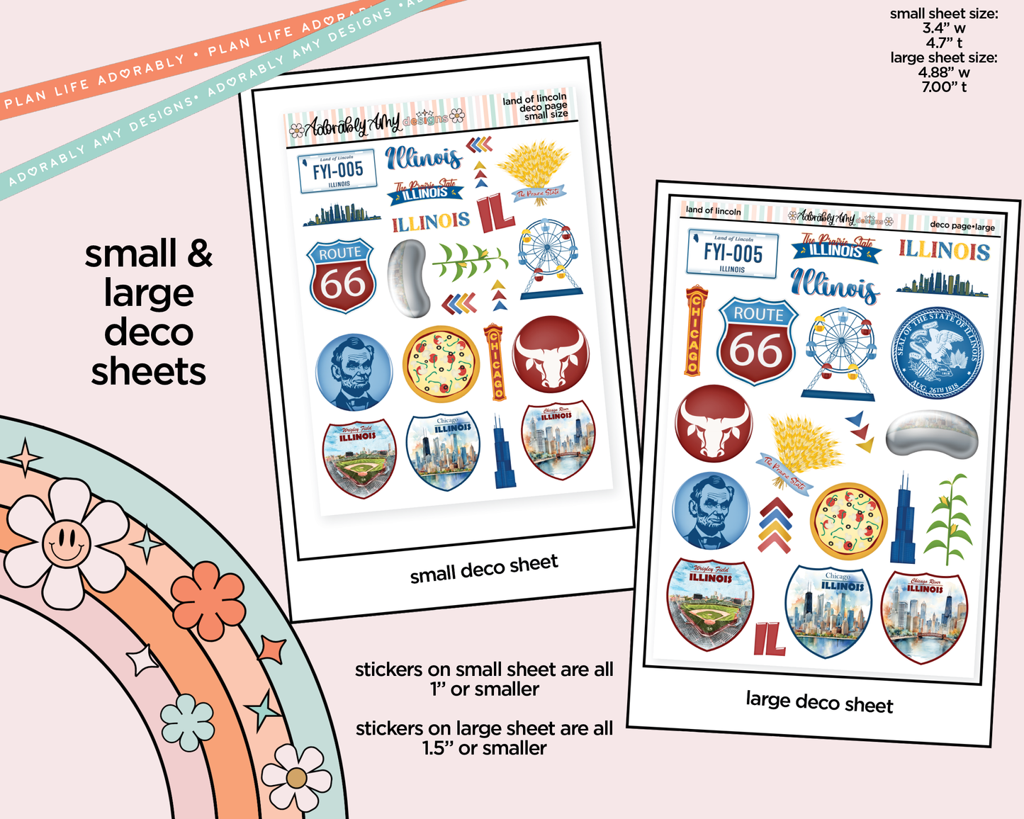Land of Lincoln Weekly Kit Deco Pages - All Sizes