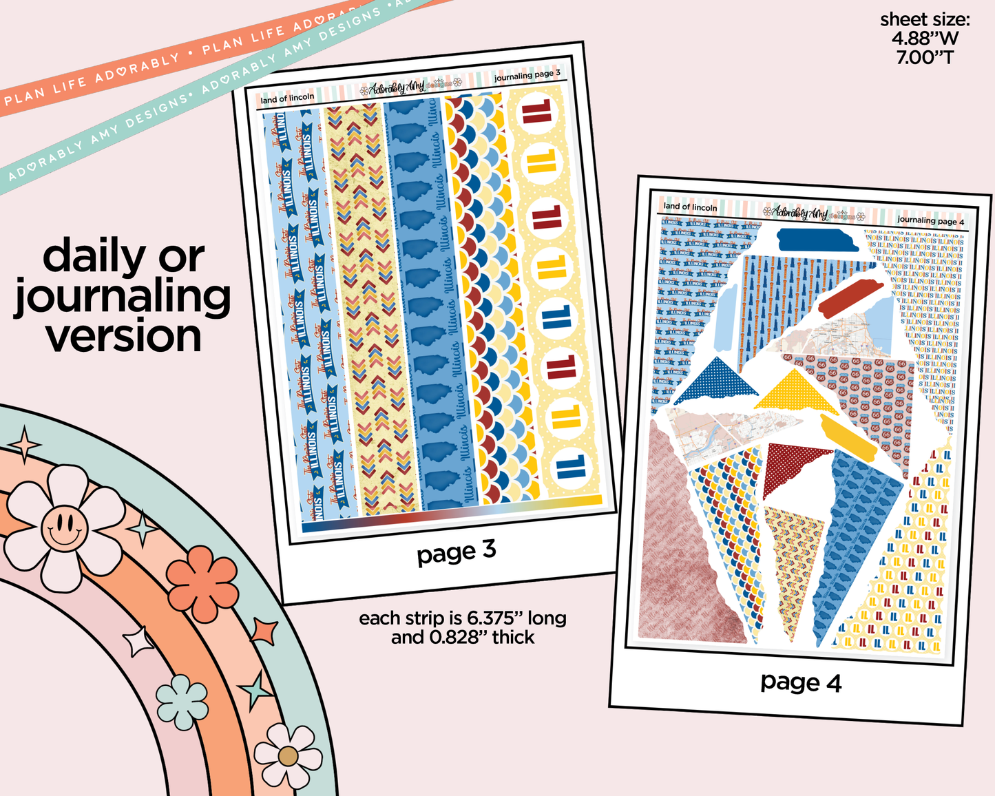 Journaling and Daily Planning Land of Lincoln Planner Sticker Kit