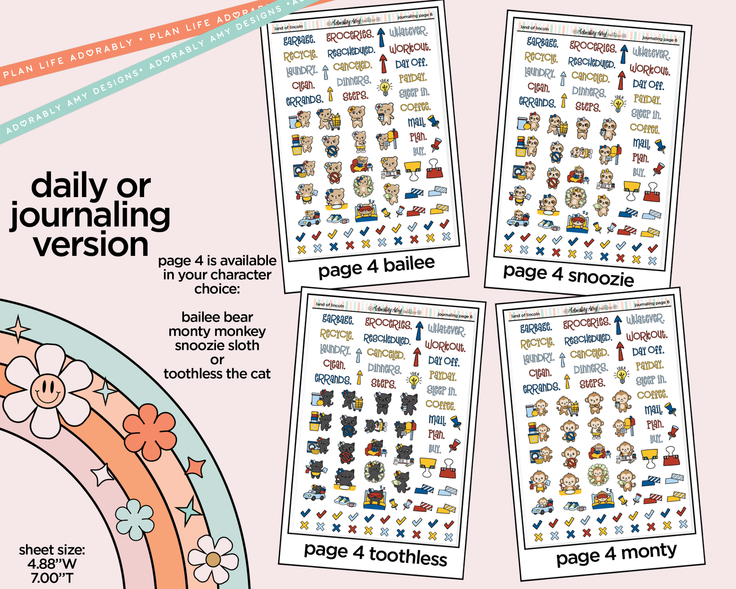 Journaling and Daily Planning Land of Lincoln Planner Sticker Kit