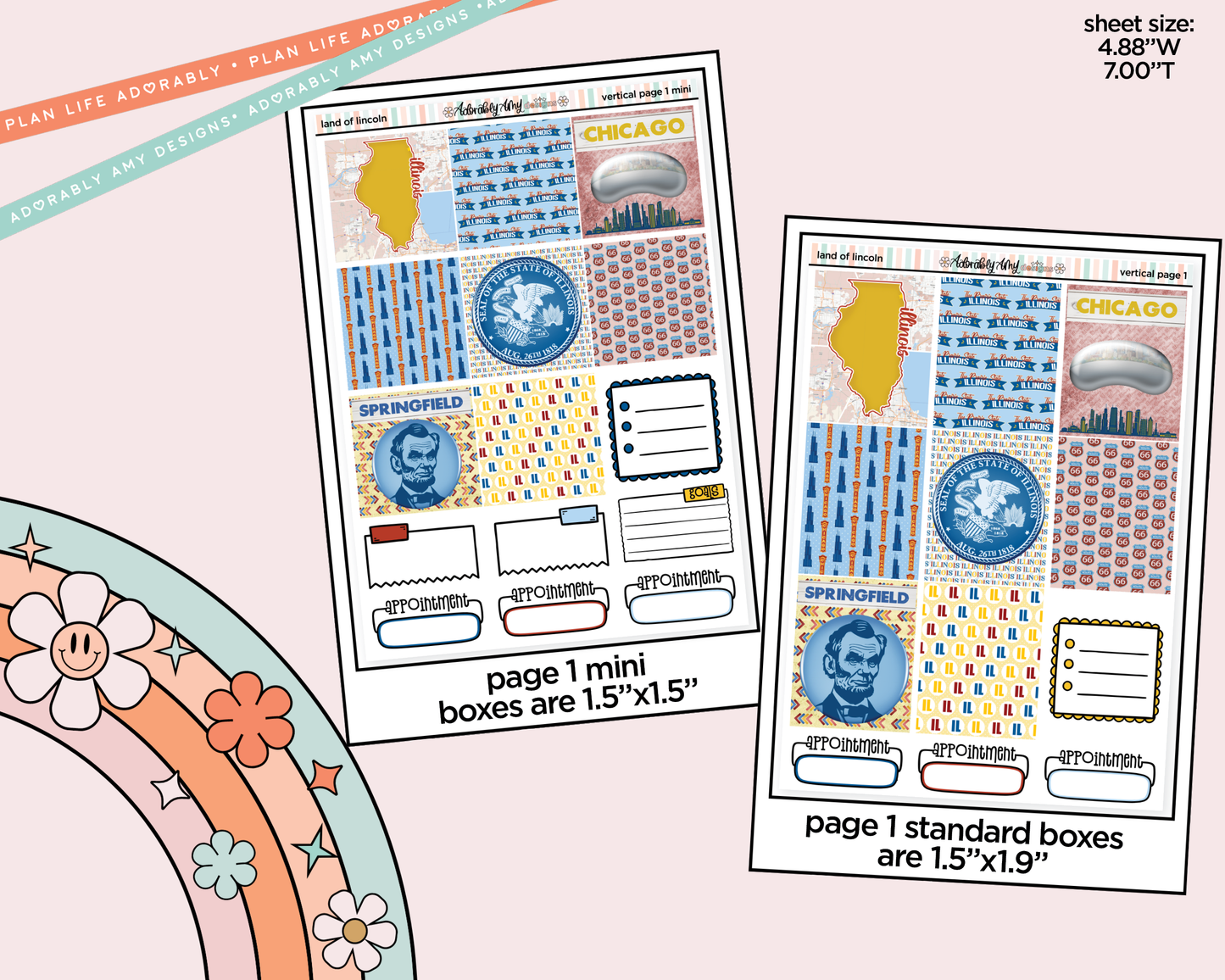 Vertical Land of Lincoln Kit for Vertical Standard Size Planners or Insert
