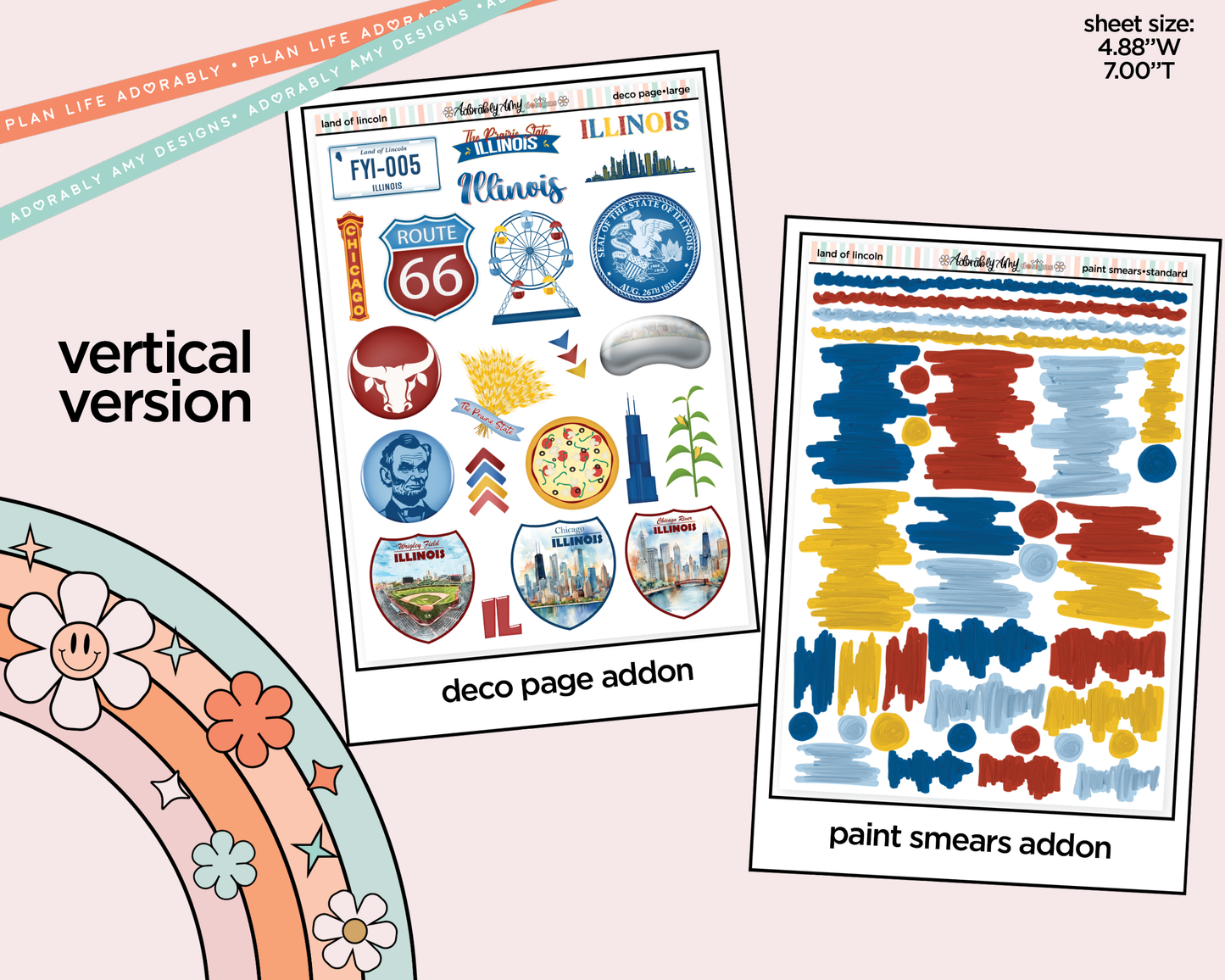 Vertical Land of Lincoln Kit for Vertical Standard Size Planners or Insert