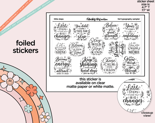 Foiled I Have No Filter Snarky Deco Typography Sampler Planner Stickers - Adorably Amy Designs