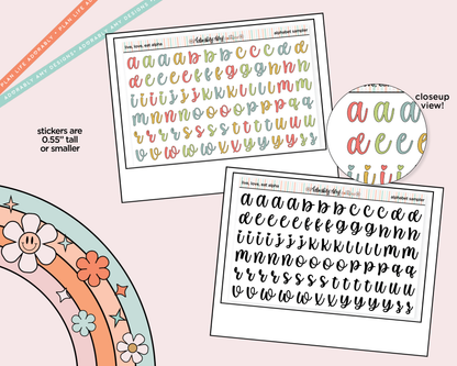 Live, Love, Eat Alphabet Stickers Deco Typography Sampler Planner Stickers