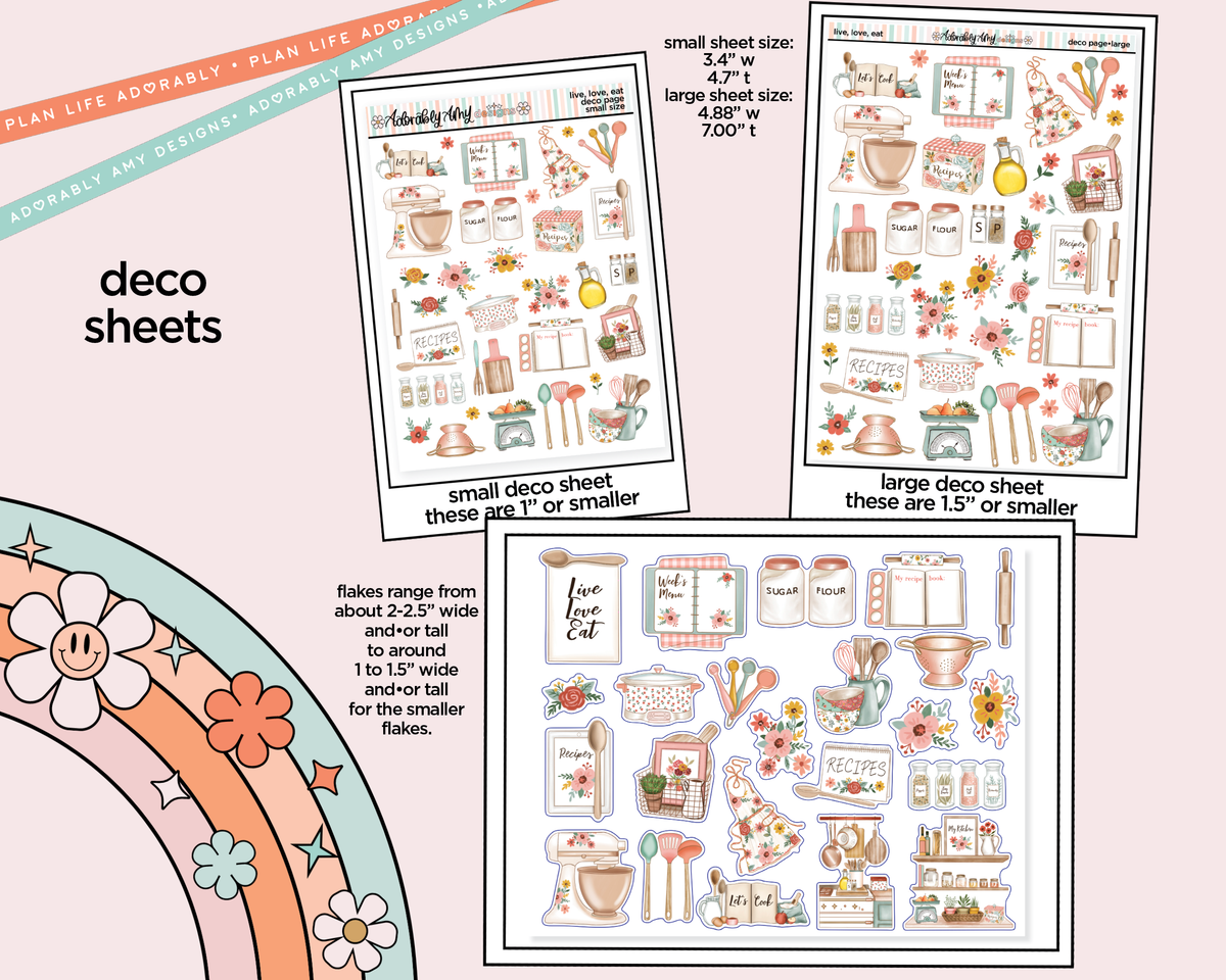 Live, Love, Eat Weekly Kit Deco Pages - All Sizes
