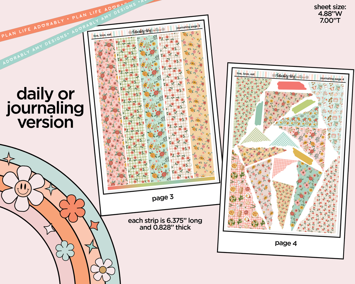 Journaling and Daily Planning Live, Love, Eat Planner Sticker Kit