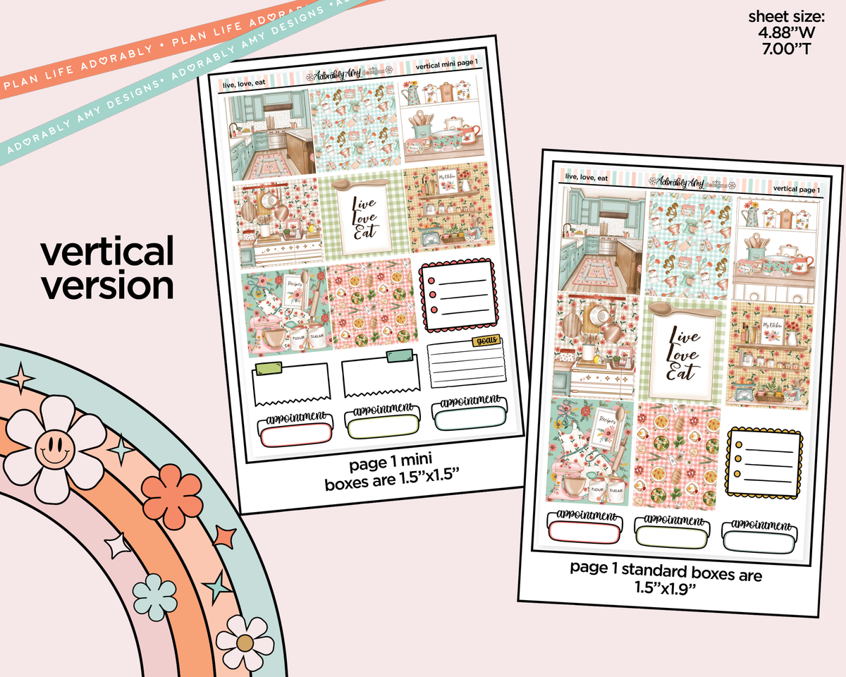 Vertical Live, Love, Eat Collection Kit for Vertical Standard Size Planners or Insert