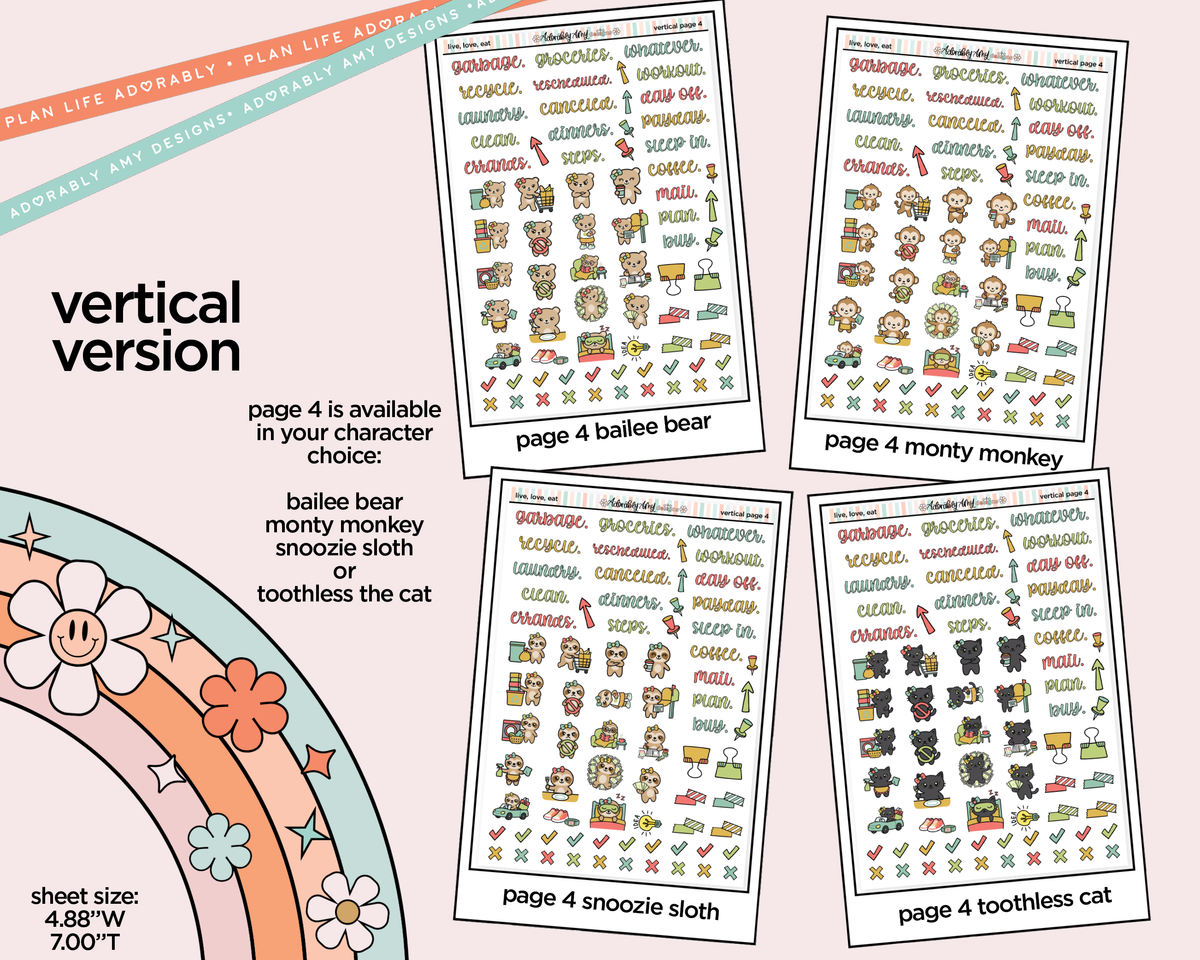 Vertical Live, Love, Eat Collection Kit for Vertical Standard Size Planners or Insert
