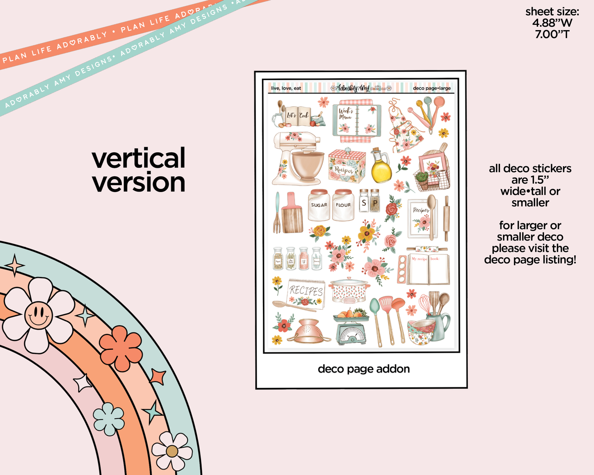 Vertical Live, Love, Eat Collection Kit for Vertical Standard Size Planners or Insert